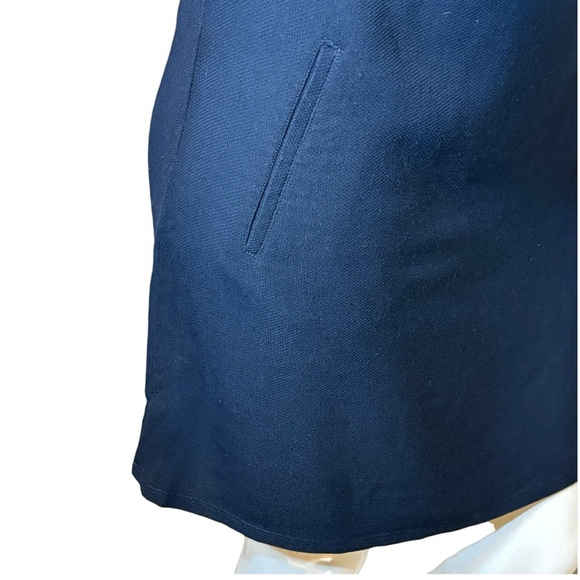 A.P.C. Rue Madame Paris Navy Crepe Dress Pockets, S - Picture 9 of 16